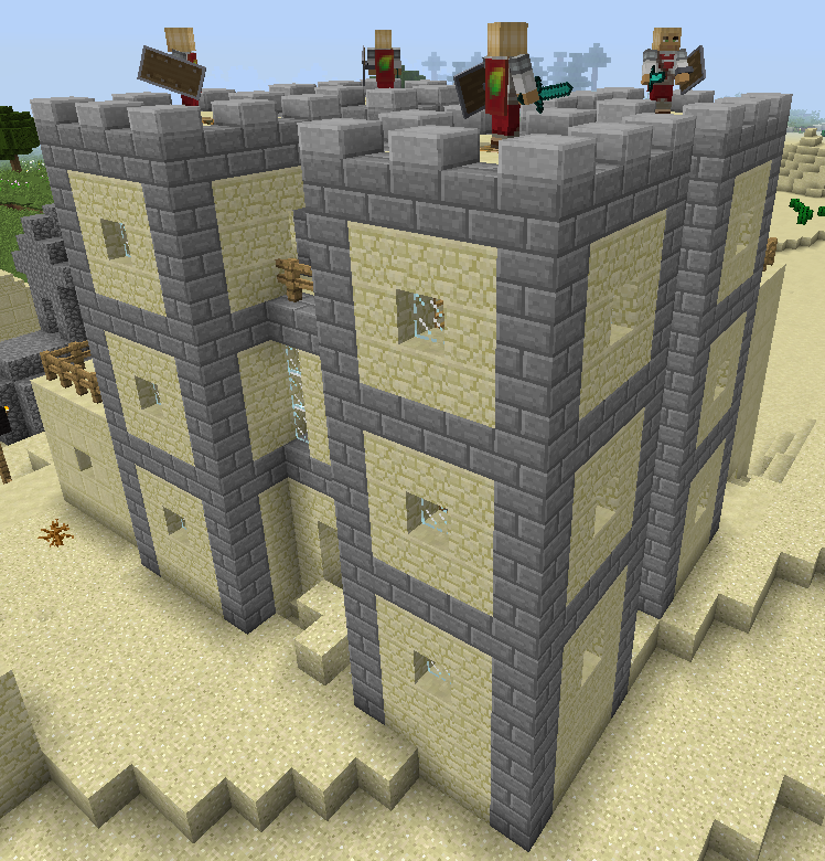 Desert castle with guards on top