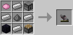 Crafting recipe for a turret-like item