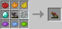 Crafting recipe for a turret-like item