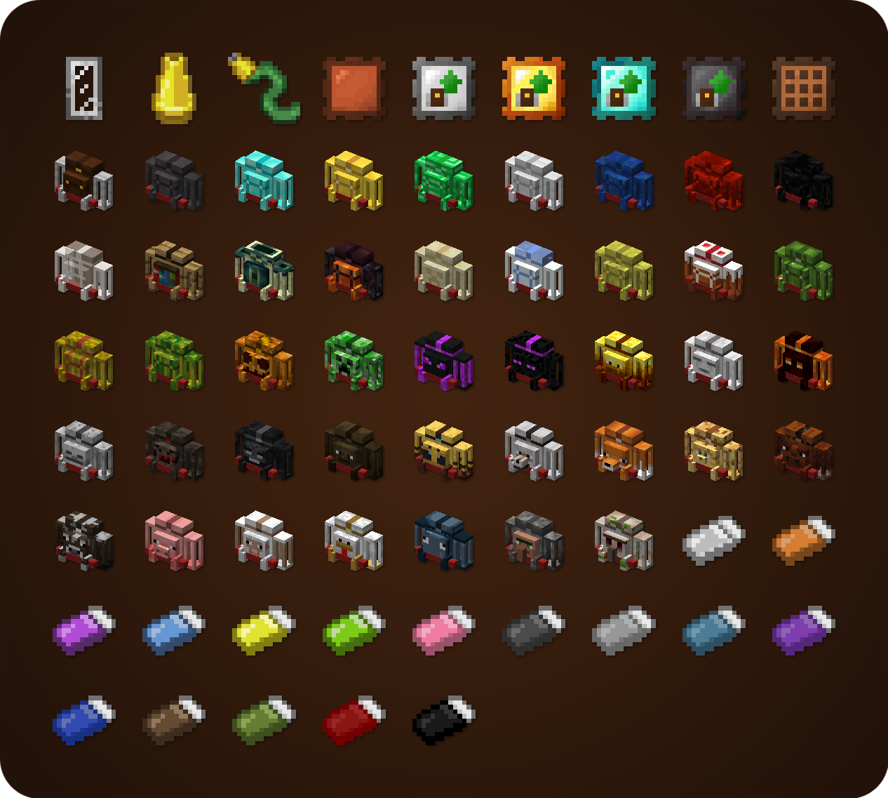 Various items, blocks, and mobs from a mod