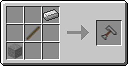 Crafting recipe for a hammer tool