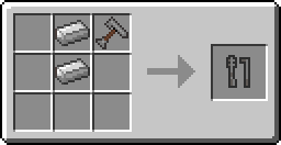Crafting recipe for two iron keys