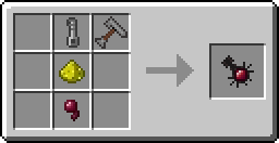 Crafting recipe for a red spiky item