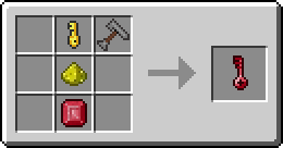 Crafting recipe for a red key