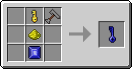 Crafting recipe for a blue key