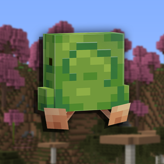 Green pixelated mob with small legs