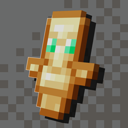 Golden idol with glowing green eyes