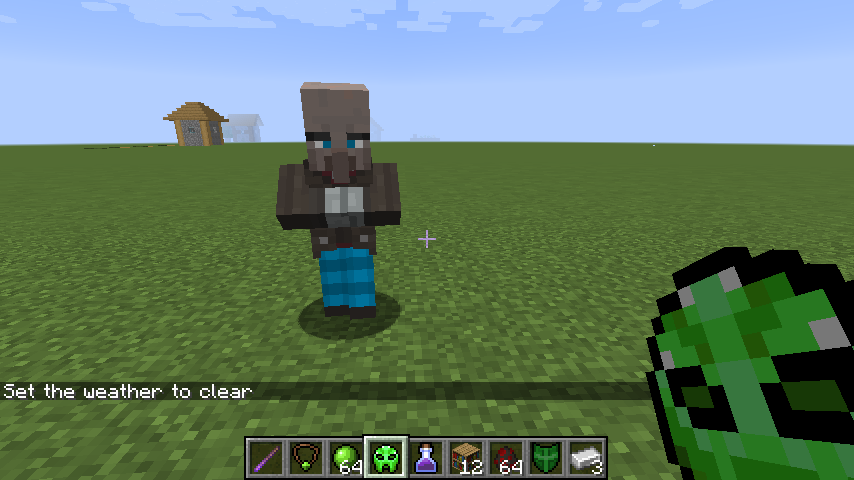 Villager wearing blue pants and brown shirt