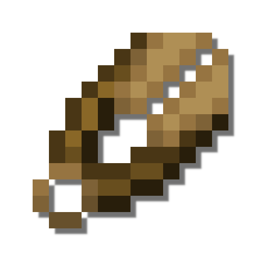 Brown pixelated item with a hole
