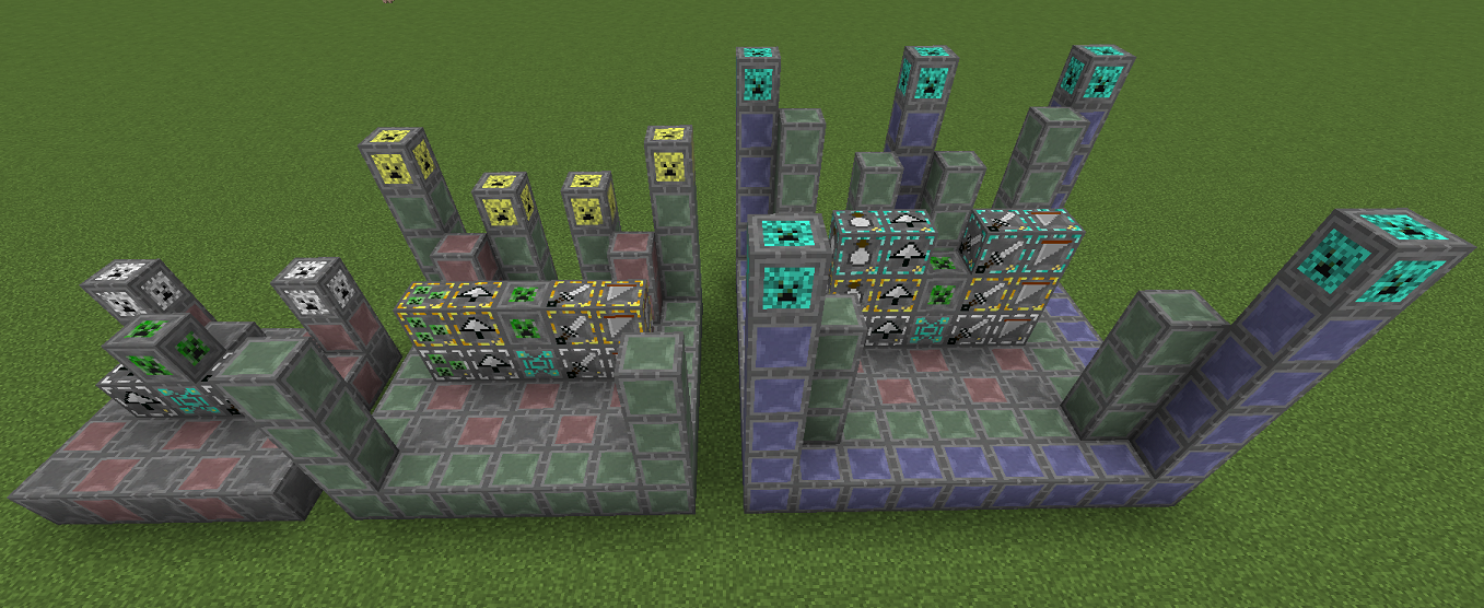 Various blocks from the mod
